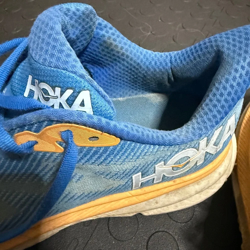 Hoka One One Clifton 9 Mens Running Shoes Blue Orange Size 10.5 D